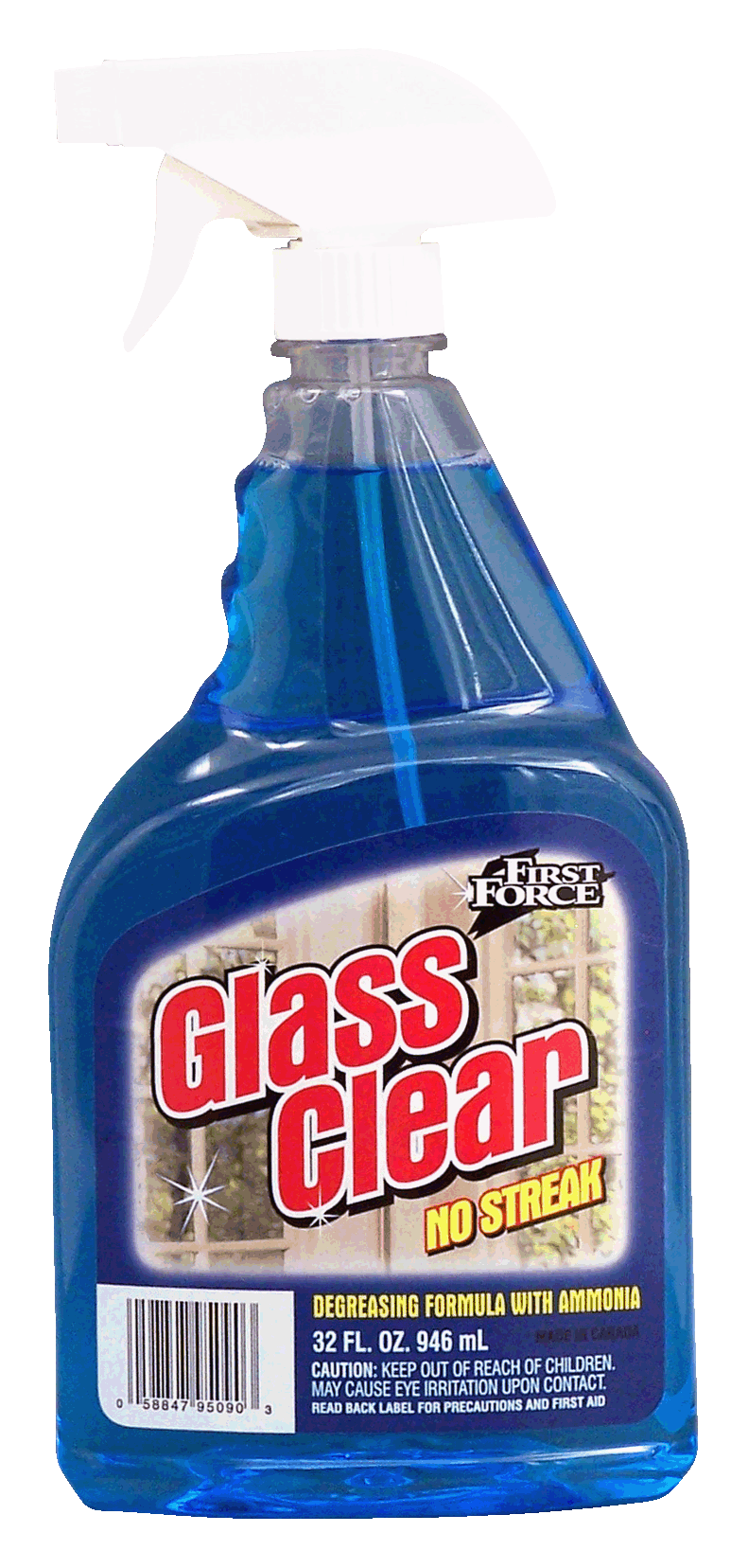 First Force  glass clear, degreasing formula with ammonia Full-Size Picture